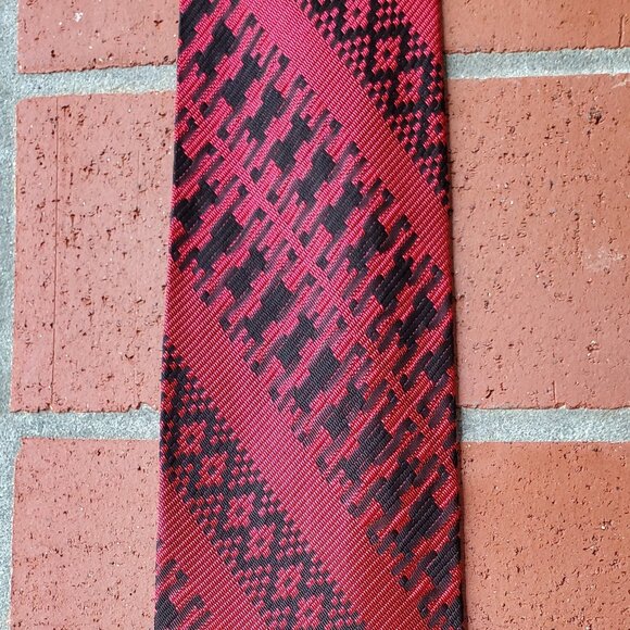 Vintage 100% acetate LONG 58" tie red RN34888 - Picture 2 of 4